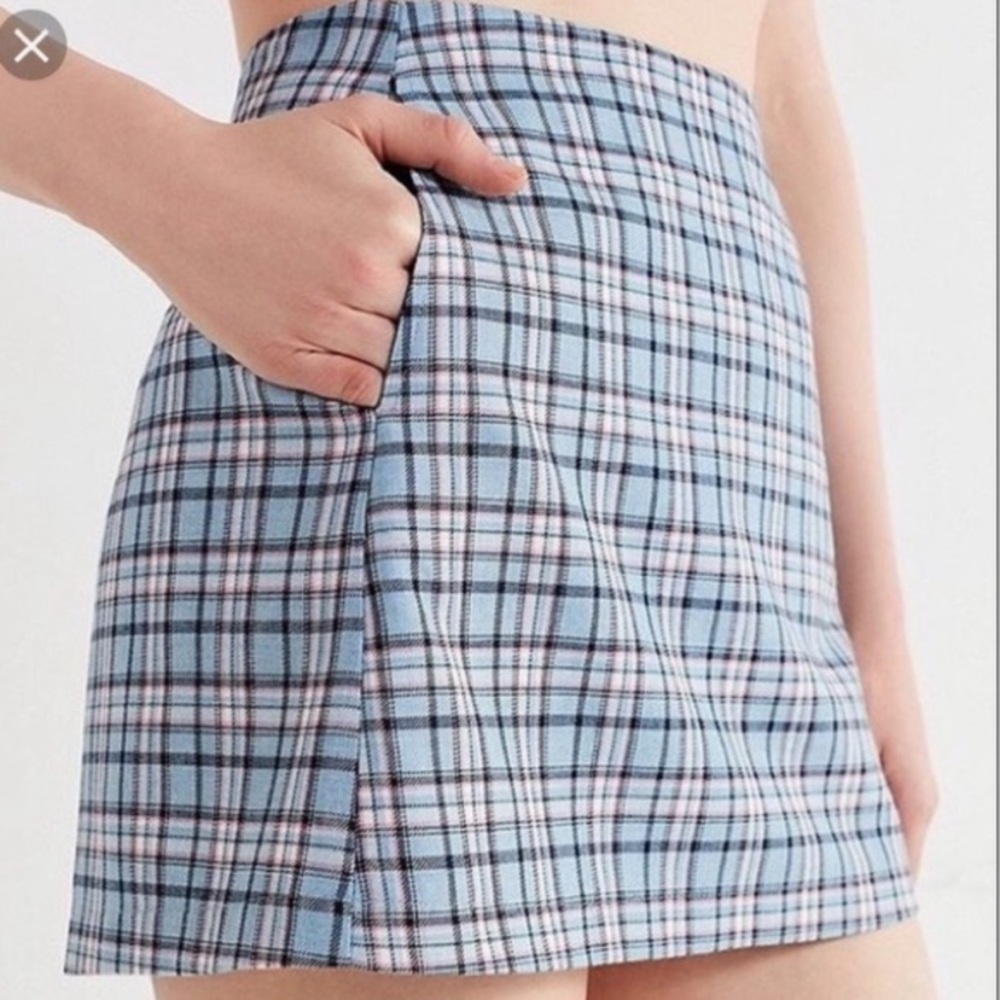 URBAN OUTFITTERS BLUE PLAID SKIRT